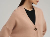 Кардиган свободного кроя с v-вырезом