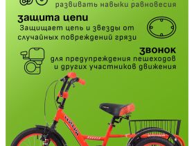 Детский велосипед Rush Hour Energy 16, год 2024, цвет Оранжевый