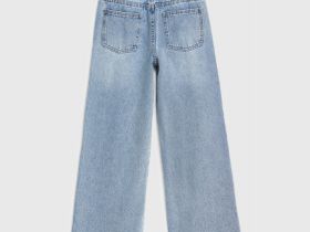 Широкие джинсы Wide leg для девочек, Голубой