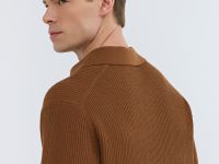 Поло из текстурной ткани, Желтый