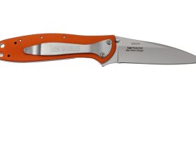 Полуавтоматический складной нож Kershaw Leek, сталь 14C28N, рукоять анодированный алюминий, оранжевый
