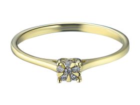 Кольцо из желтого золота с бриллиантами э0301кц04201966