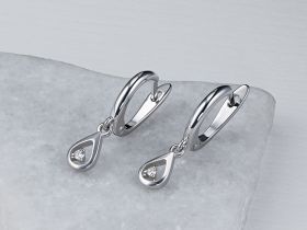 Серьги из белого золота с бриллиантами э0901сг10174700