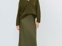 Джемпер из мягкой пряжи с шерстью, Зеленый