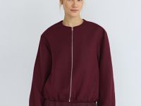 Льняной бомбер на молнии, Фиолетовый