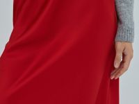 Сатиновая юбка макси, Красный