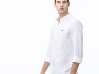 Мужская рубашка Lacoste из льна Slim Fit