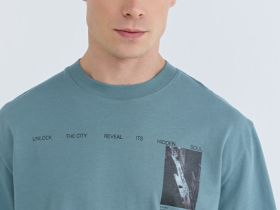 Футболка с принтом, Зеленый