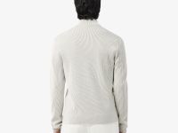 Мужской ребристый свитер на застежке Lacoste с высоким воротником