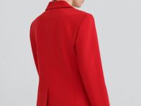 Однобортный приталенный жакет, Красный