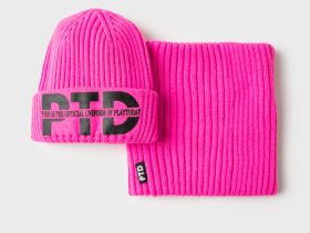 Комплект вязаный для девочки: шапка, снуд