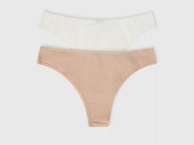 Трусы-бразилиана, 2 шт., Бежевый