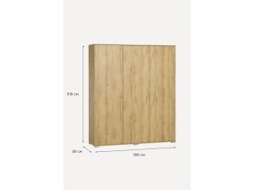 Распашной шкаф Стелла 3-180x210 Дуб Золотистый