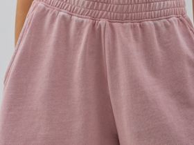Шорты из футера с эффектом стирки, Розовый