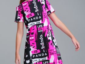 Комплект трикотажный для девочек: платье, юбка