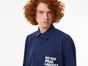 Мужская рубашка Lacoste свободного кроя с принтом