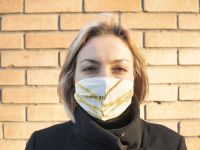 Маска тканевая Оградительная лента, белая