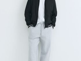 Бомбер с контрастными деталями, Черный