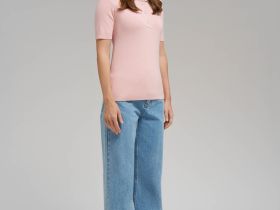 Легкий джемпер-поло приталенного кроя