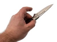 Складной нож Витязь B5298D, сталь дамаск, рукоять дерево, художественное травление