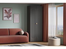 Распашной шкаф Луми 2-90x242 Графитовый