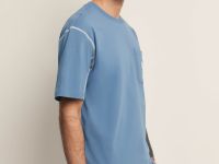 Футболка свободного силуэта с контрастной отделкой