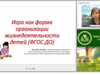 Игра как форма организации жизнедеятельности детей (ФГОС ДО)