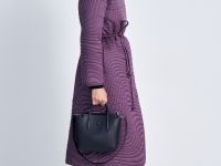 Двубортное утепленное пальто с воротником-стойкой