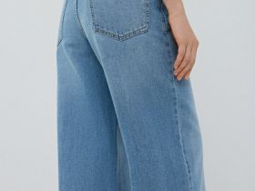 Прямые свободные джинсы, Голубой