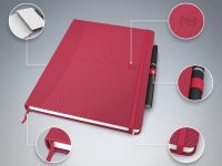 Блокнот в линейку OXFORD Signature A5 80 л твердая обложка красный