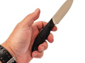 Нож Овощной, сталь VG-10, рукоять G10, черный, с чехлом