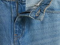 Прямые джинсы средней посадки с отворотами, Голубой