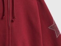 Толстовка на молнии со стразами для девочек, Фиолетовый