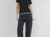 Футболка с контрастной окантовкой, Черный