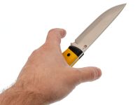 Туристический нож Соболь, сталь D2, рукоять G10, желтый