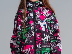 Куртка текстильная с полиуретановым покрытием для девочек (ветровка)