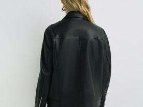 Куртка-косуха из натуральной кожи, Черный