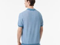 Мужское трикотажное поло Lacoste из смеси органического хлопка и льна