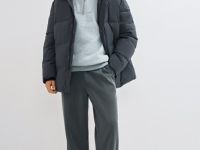 Утеплённая куртка с капюшоном, Серый