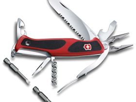 Нож перочинный Victorinox RangerGrip 174 Handyman, сталь X55CrMo14, рукоять термоэластопласт, красно-чёрный