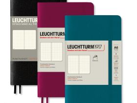 Записная книжка в точку Leuchtturm Pocket A6 123 стр., мягкая обложка черная