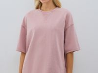 Футболка с эффектом стирки, Розовый