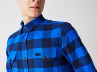 Мужская клетчатая рубашка Lacoste приталенного кроя