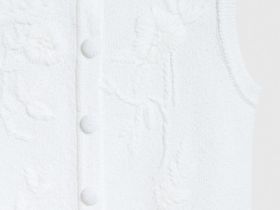 Трикотажный жилет с флоральной вышивкой, Белый