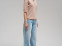 Легкий джемпер-поло прямого кроя