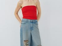 Джинсы со средней посадкой, Голубой