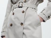 Двубортный тренч с поясом