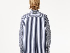 Женская рубашка Lacoste x Bandier из хлопкового поплина в полоску