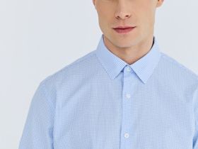 Рубашка в клетку виши, Голубой