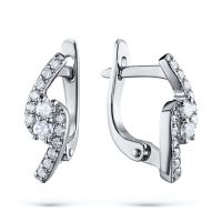 Серьги из белого золота с бриллиантами э0901сг11190050